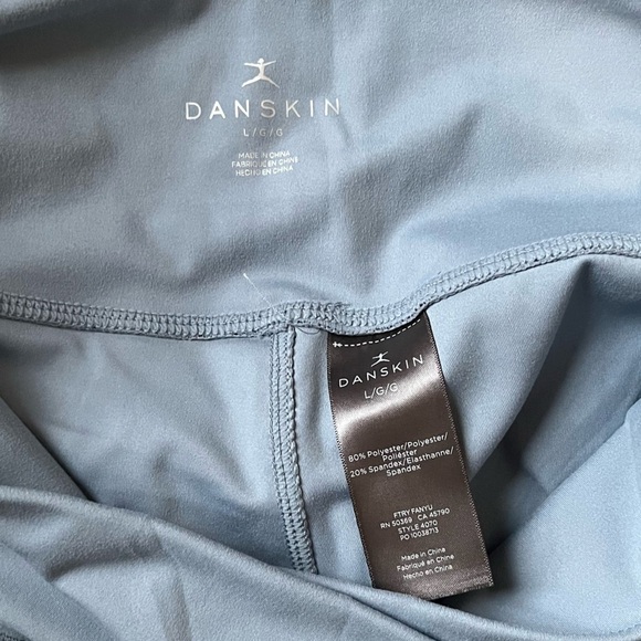 DANSKIN-NWT Light Blue Cross Waist High Rise Leggings Size L - Picture 5 of 5